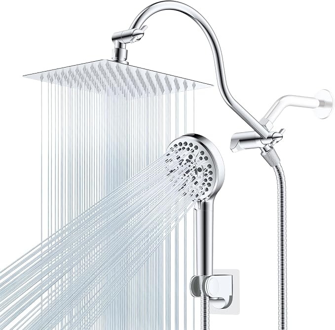 Hibbent All Metal CUPC Certified Shower Head, Handheld Showerhead Combo by Hibbent