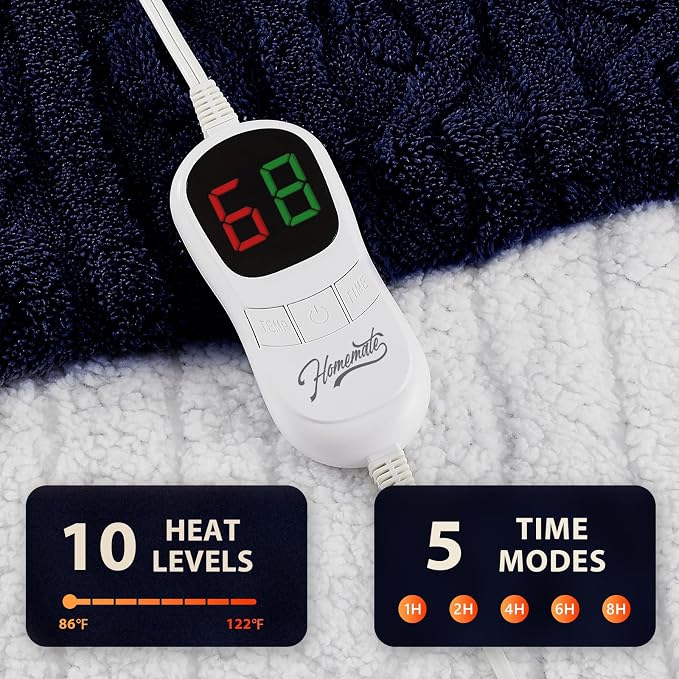 Homemate Electric Heated Blanket Full - Image 4