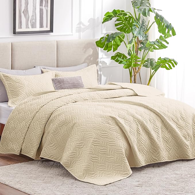 Love's cabin Twin Quilt Bedding Set Camel Bedspreads - Image 2