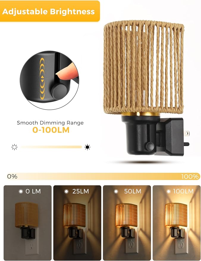 L LOHAS LED Night Lights Plug into Wall, Plug in Night Light, Bohemian - Image 2