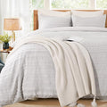 NEXHOME PRO Twin Duvet Cover, Light Grey 2 Pieces Boho Tufted Duvet Cover Set by NEXHOMEPRO