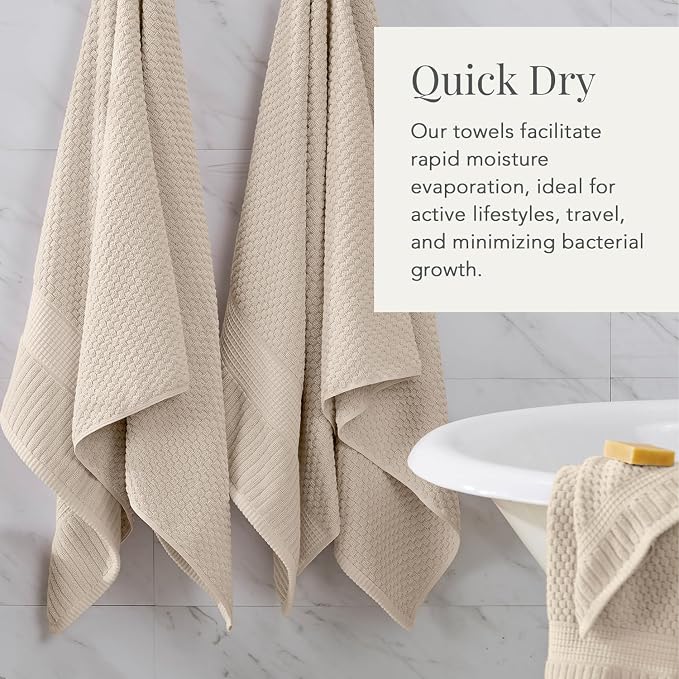 NY Loft 100% Cotton Hand Towel 6 Pack Hand Towel Set | Super Soft & Absorbent - Image 3