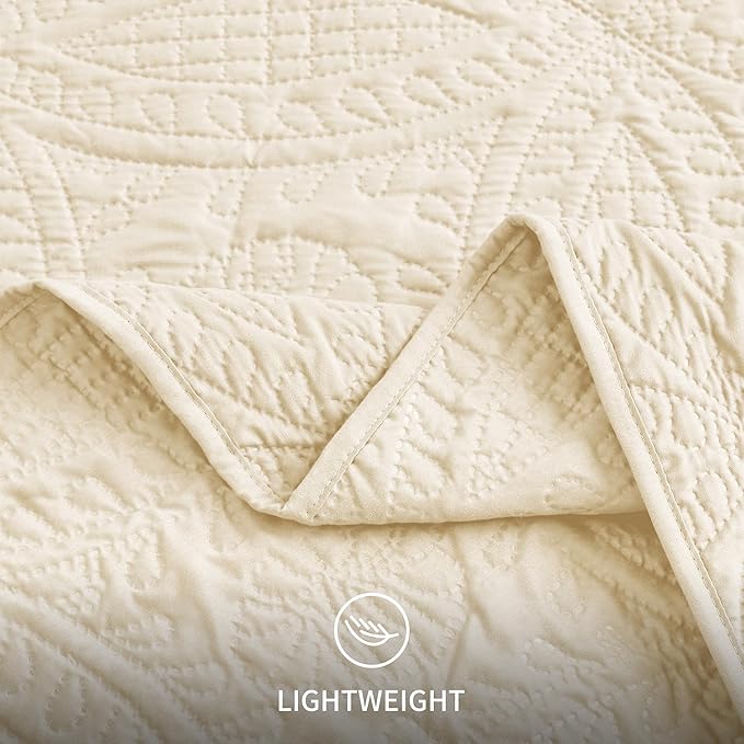 Love's cabin Quilts for Queen Bed Beige Bedspreads Bedding Set - Image 6