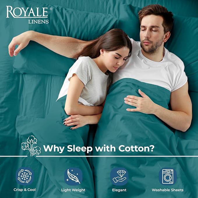 Royale Linens 100% Organic Cotton Twin XL Flat Sheet Only - Image 3