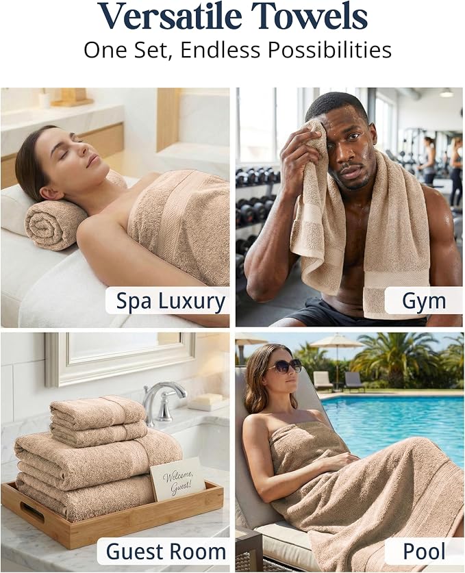 Lane Linen 100% Cotton Towel Set - Image 7