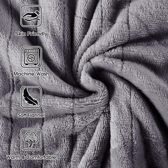 Tefici Electric Heated Blanket Throw, Super Cozy Soft 2-Layer Flannel 50" x 60" - Image 5
