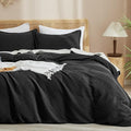PHF Waffle Weave Duvet Cover Set Queen Size, No Snagging Ultra Soft Luxury by PHF