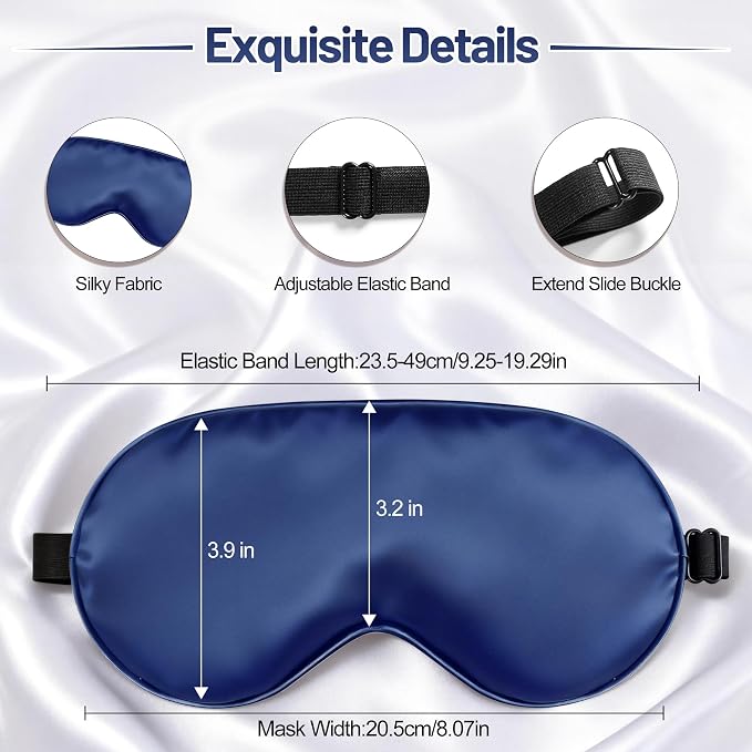 Silk Sleep Mask for Sleeping, Lightweight & Comfortable Blindfold for Women & - Image 3