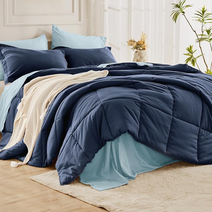 JOLLYVOGUE Full Comforter Set, Ultra-Soft Bed in a Bag Full Size 7 Pieces - Image 9