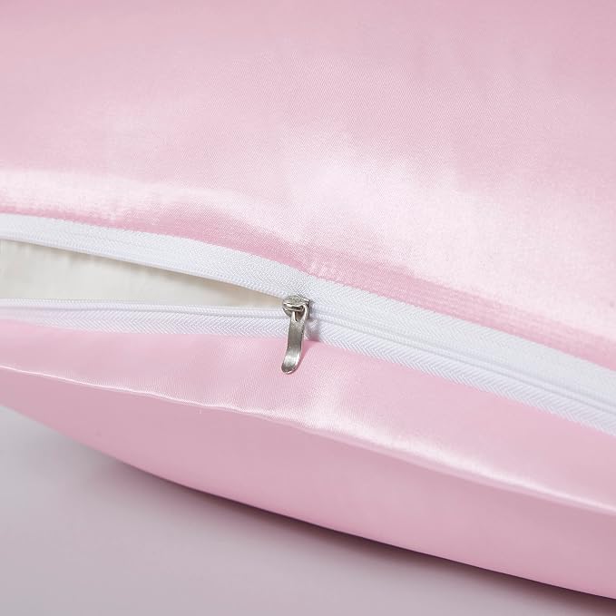 Satin Pillowcases with Zipper （20x30）, Queen Size Pillowcases Set of 2 - Image 3