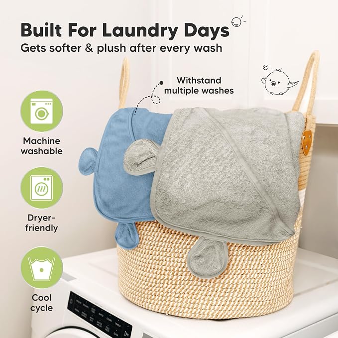 KeaBabies 2-Pack Hooded Baby Towels - Image 5