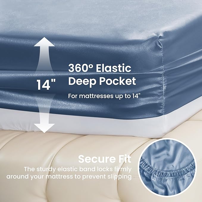 Love's cabin Twin Satin Sheets Sets - Image 4