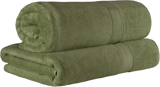 SUPERIOR Egyptian Cotton Pile Bath Sheet Set of 2, Ultra Soft Luxury Towels by SUPERIOR