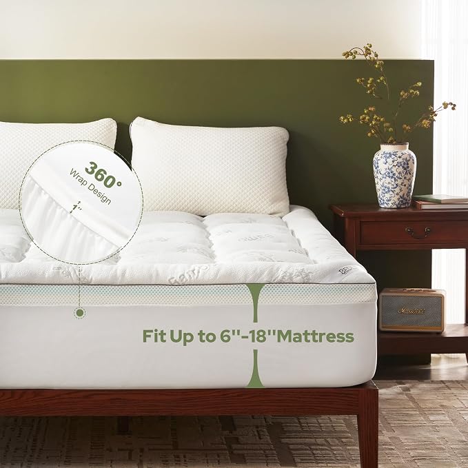 BEDLORE 4 Inch Memory Foam Mattress Topper Queen, 2-in-1 Dual Layer Design - Image 5