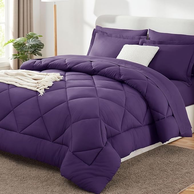CozyLux Queen Comforter Set Purple by CozyLux