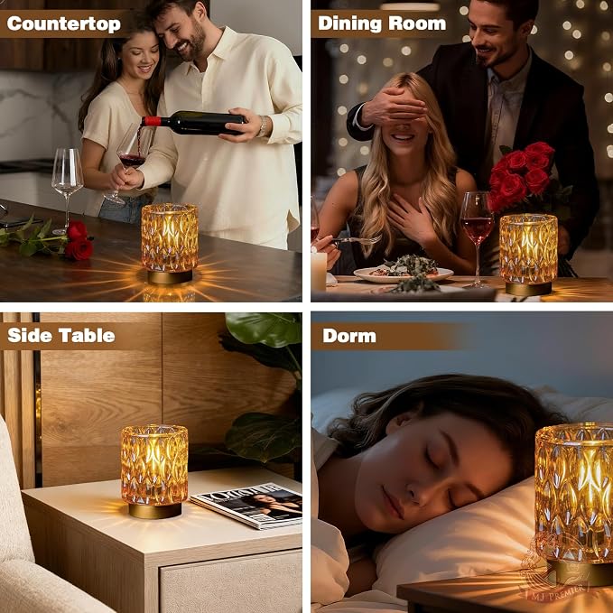 Battery Operated Table Lamps Timer, Mini Crystal Lamp - Image 8