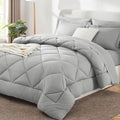 CozyLux Queen Comforter Set Light Grey by CozyLux