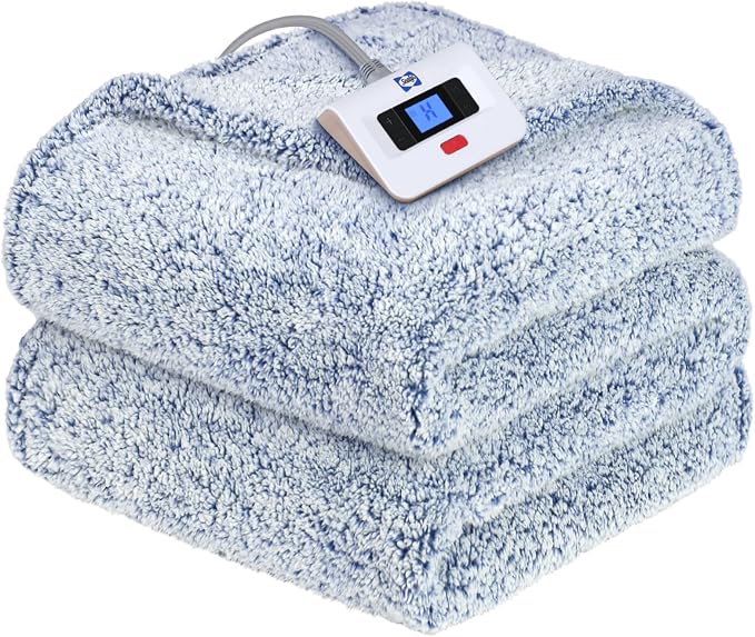 Sealy Electric Blanket Full Size, Soft Sherpa Heated Blanket Single Control by Sealy