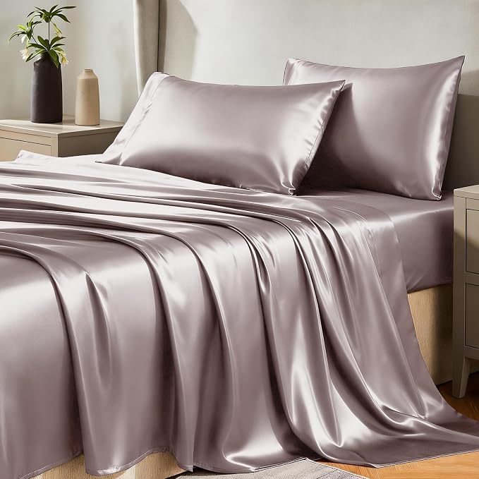 CozyLux Satin Sheets Queen Size Bed Set by CozyLux
