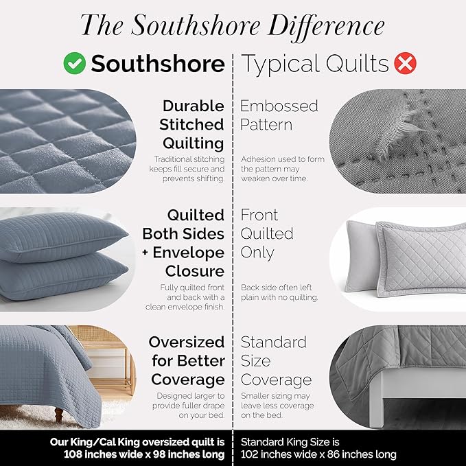 Southshore Fine Living, Inc. Oversized King Quilt Set, Microfiber Coverlet Set - Image 4