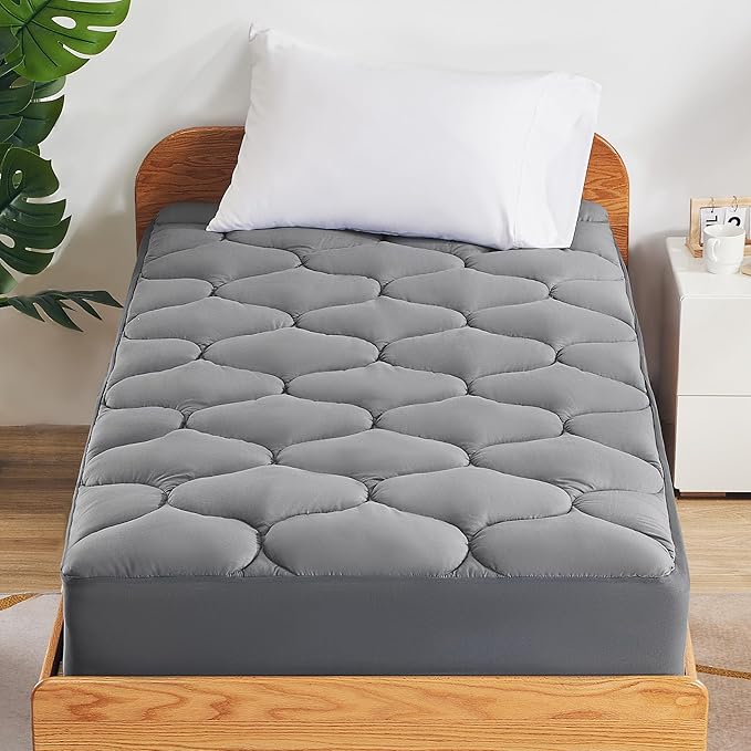 SLEEP ZONE Bedding Quilted Fitted Twin Mattress Pad Cover, Soft Fluffy Pillow by SLEEPZONELIFE