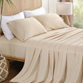 Full Sheet Set 4 Piece, Wrinkle Free, Oeko-Tex Certified Bedsheets，Cream by Dreava