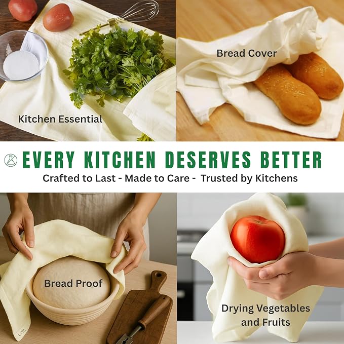 Flour Sack Towels | Tea Towel for Crafts| Kitchen Dish Cotton Blank Towel for - Image 4