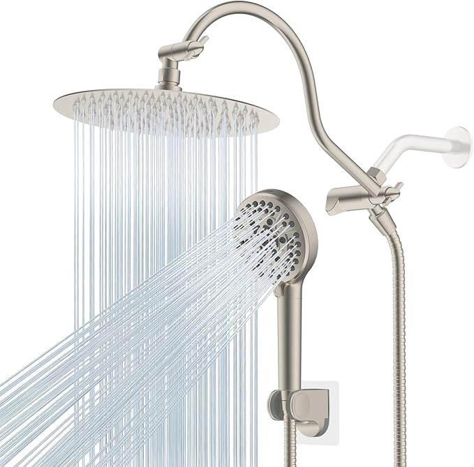 Hibbent All Metal CUPC Certified Shower Head, Handheld Showerhead Combo by Hibbent