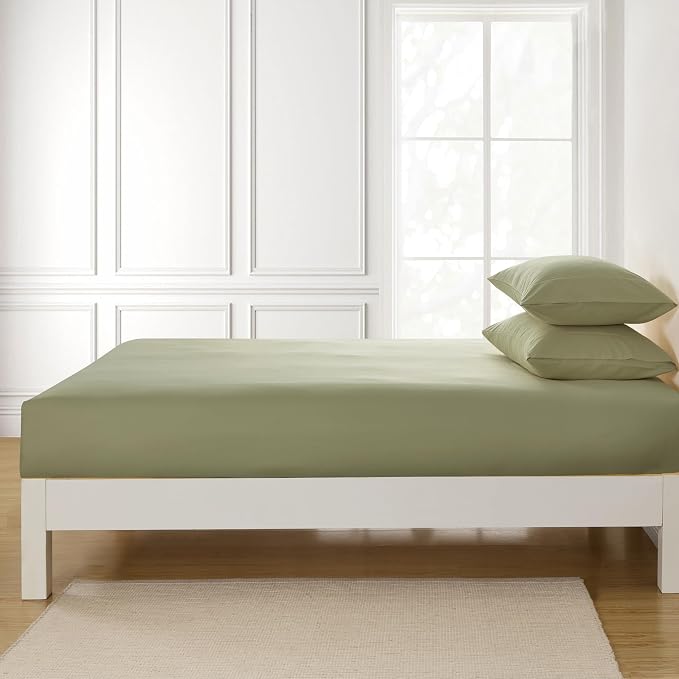 Twin Fitted Sheet Only with Full Elastic & Built in Corner Sheet Straps to - Image 3