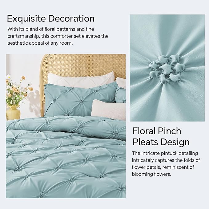 BEDELITE Dusty Blue Queen Comforter Set - Image 4