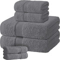 Gray Bath Towel Set of 6 by WhiteClassic