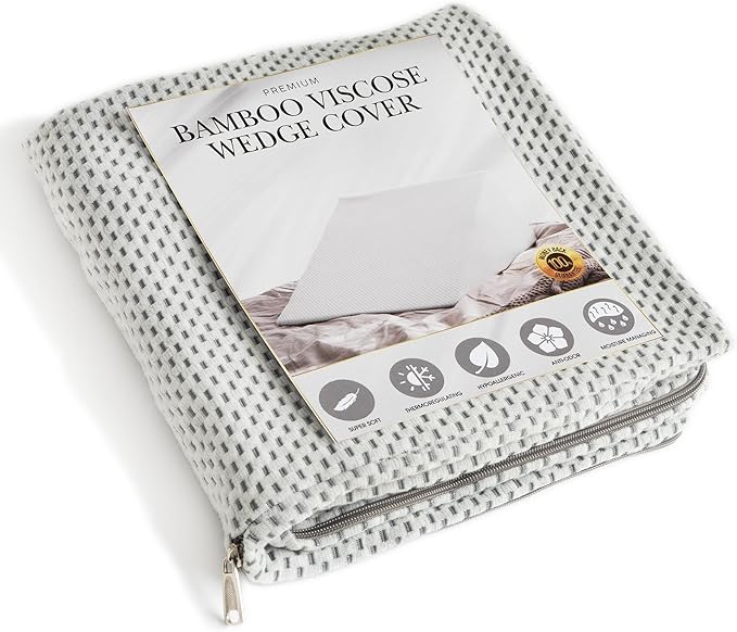 Bamboo Viscose Top Layer Wedge Pillow Case Cover 24" L x 24" W x 7.5" H by PLANETOFBAMBOO