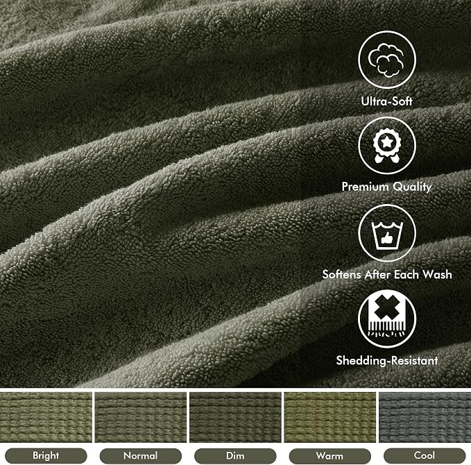 Madison Park 800GSM Bathroom Towel Set of 8 100% Cotton Bath Towel Set - Image 3