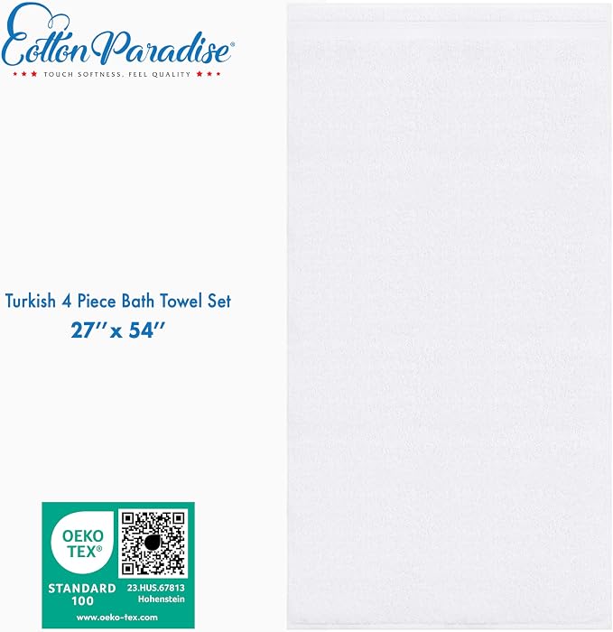 Cotton Paradise 4 Piece Turkish Bath Towels - Image 4