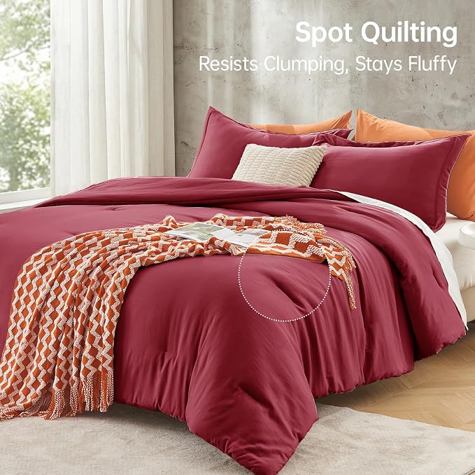 MUXHOMO King Size Comforter Set, All Season Ultra Soft Down Alternative Bedding - Image 5