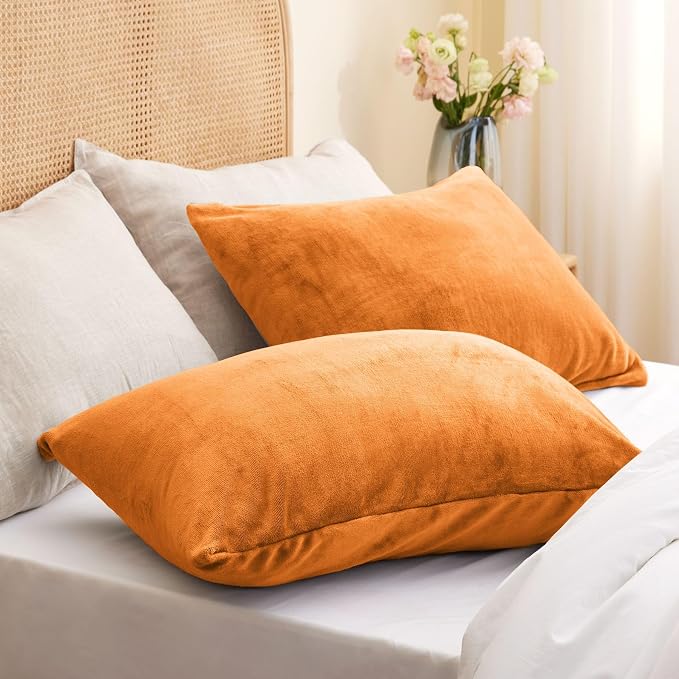 BEDELITE Flannel King Size Pillow Cases Set of 2, Super Soft Fleece Pillowcases - Image 2