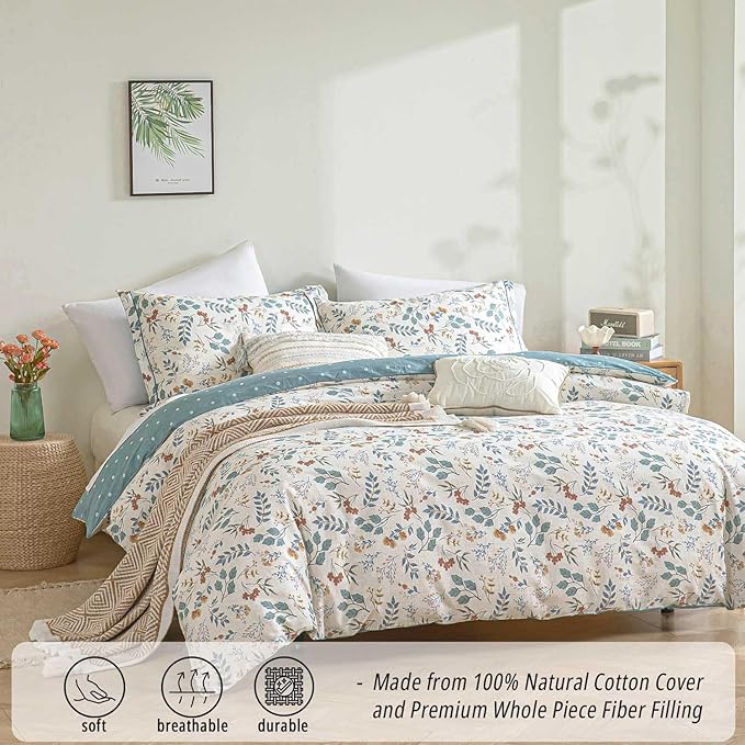 LEMIROE Botanical Cotton Comforter Queen Size - Image 2