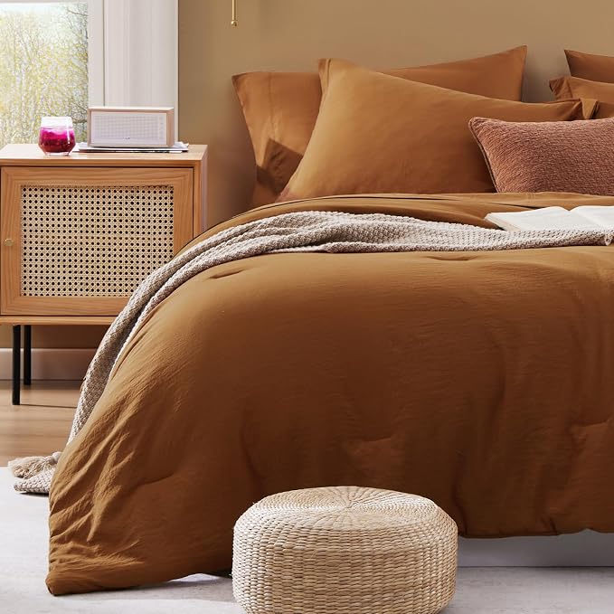 WRENSONGE Super King Plus Comforter Set- 7 Pieces Terracotta Bed in a Bag Super - Image 6