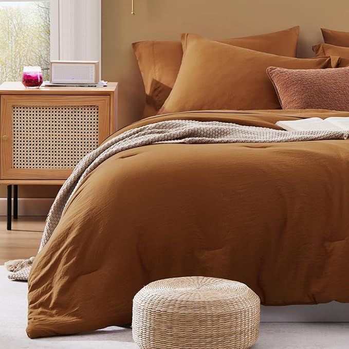 WRENSONGE Super King Comforter Set- 7 Pieces Terracotta Bed in a Bag Super King - Image 2