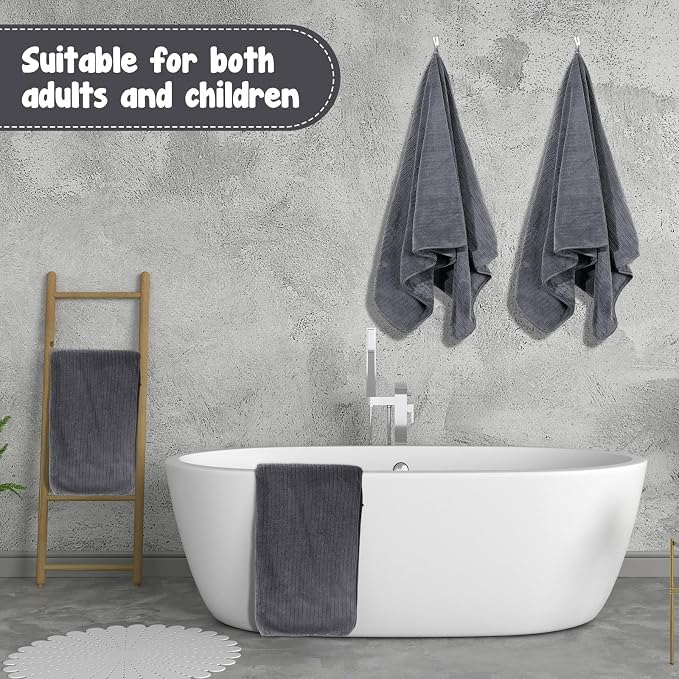 SmoothNovelty 16 Pack Microfiber Bath Towels Bulk 27'' x 60'' Oversized Size - Image 5