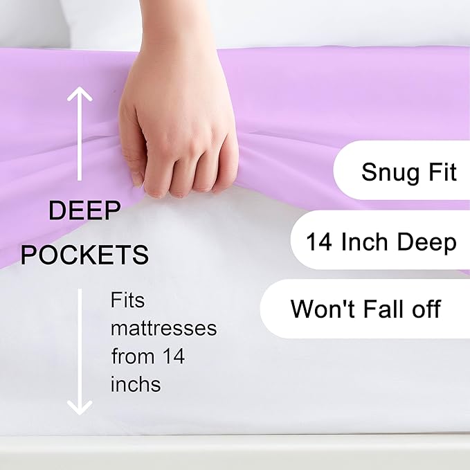 Hotella 100% Microfiber Twin Size Fitted Sheet Only, Ultra Soft Hotel Quality - Image 2