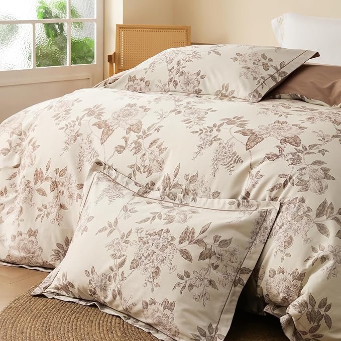 Duvet Cover Set King Size Floral Pattern 600 Thread Count Ultra Soft 100% Long - Image 4