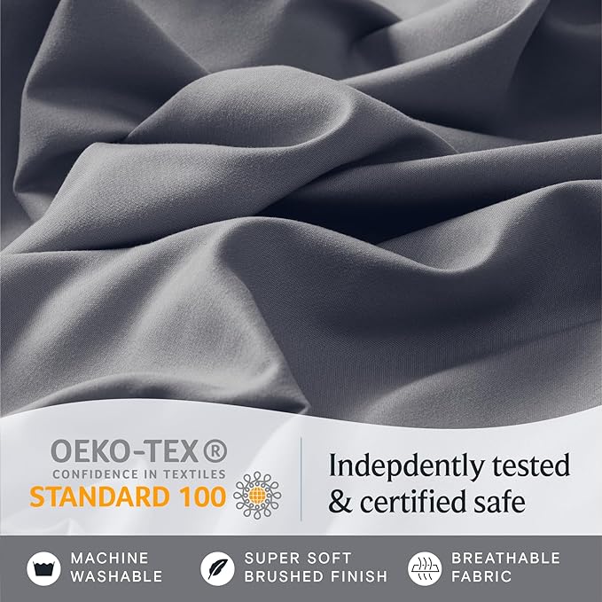 LuxClub 4 PC King Size Sheet Set Deep Pockets 18" Wrinkle Free Cooling Bed - Image 5