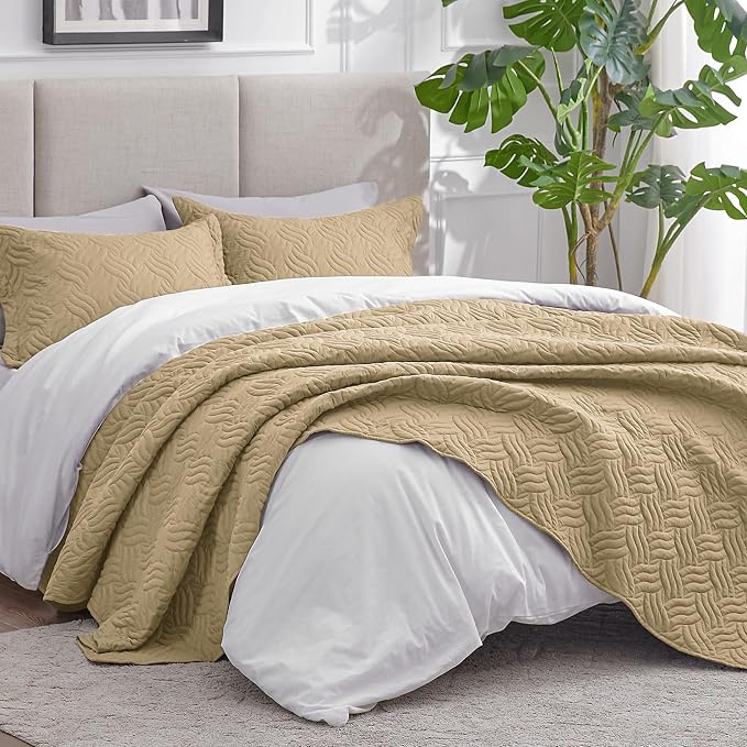Love's cabin Quilts for Full Bed Camel Bedspreads Bedding Set - Image 2