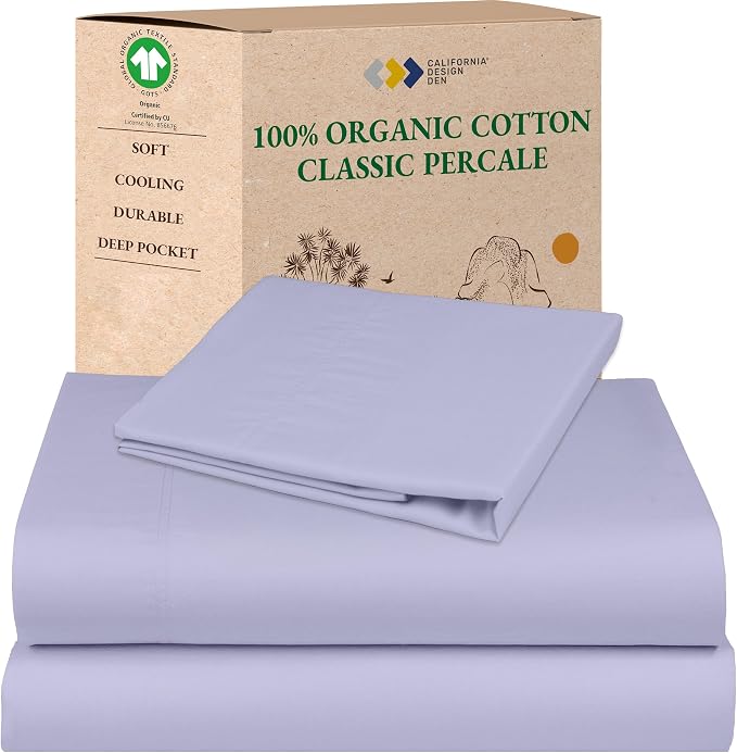 California Design Den Soft 100% Organic Cotton Bed Sheets Twin XL Size Set by CaliforniaDesignDen
