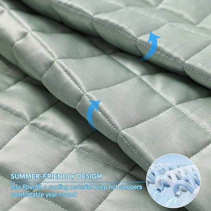 YnM Cooling Weighted Blanket for Adults, 25lbs Heavy Bed Throw Comforter - Image 3