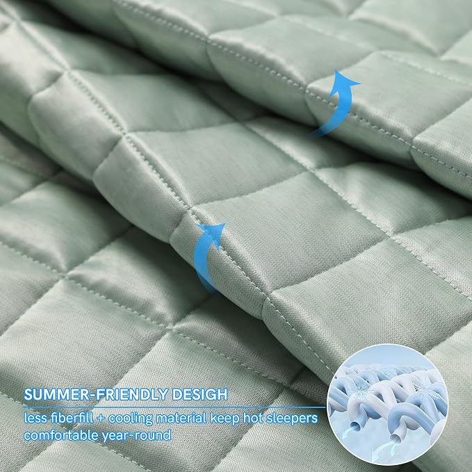 YnM Cooling Weighted Blanket for Adults, 20lbs Heavy Bed Throw Comforter - Image 3