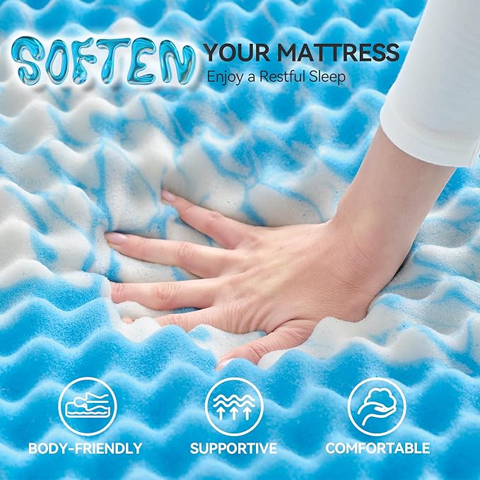 SINWEEK 3 Inch Egg Crate Memory Foam Mattress Topper Twin Size, Soft Mattress - Image 5
