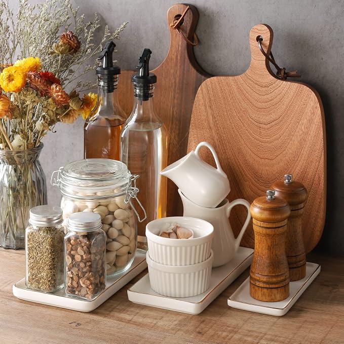 Gurygo 8" Bathroom Tray, Ceramic Vanity Trays - Image 7