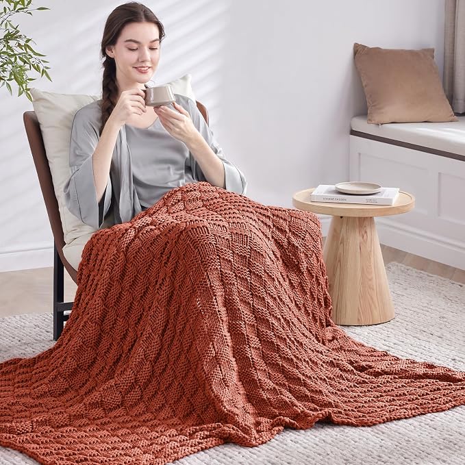 Knitted Weighted Blanket Adults, No Beads Heavy Blanket 36” x 48'' 3lbs - Image 7